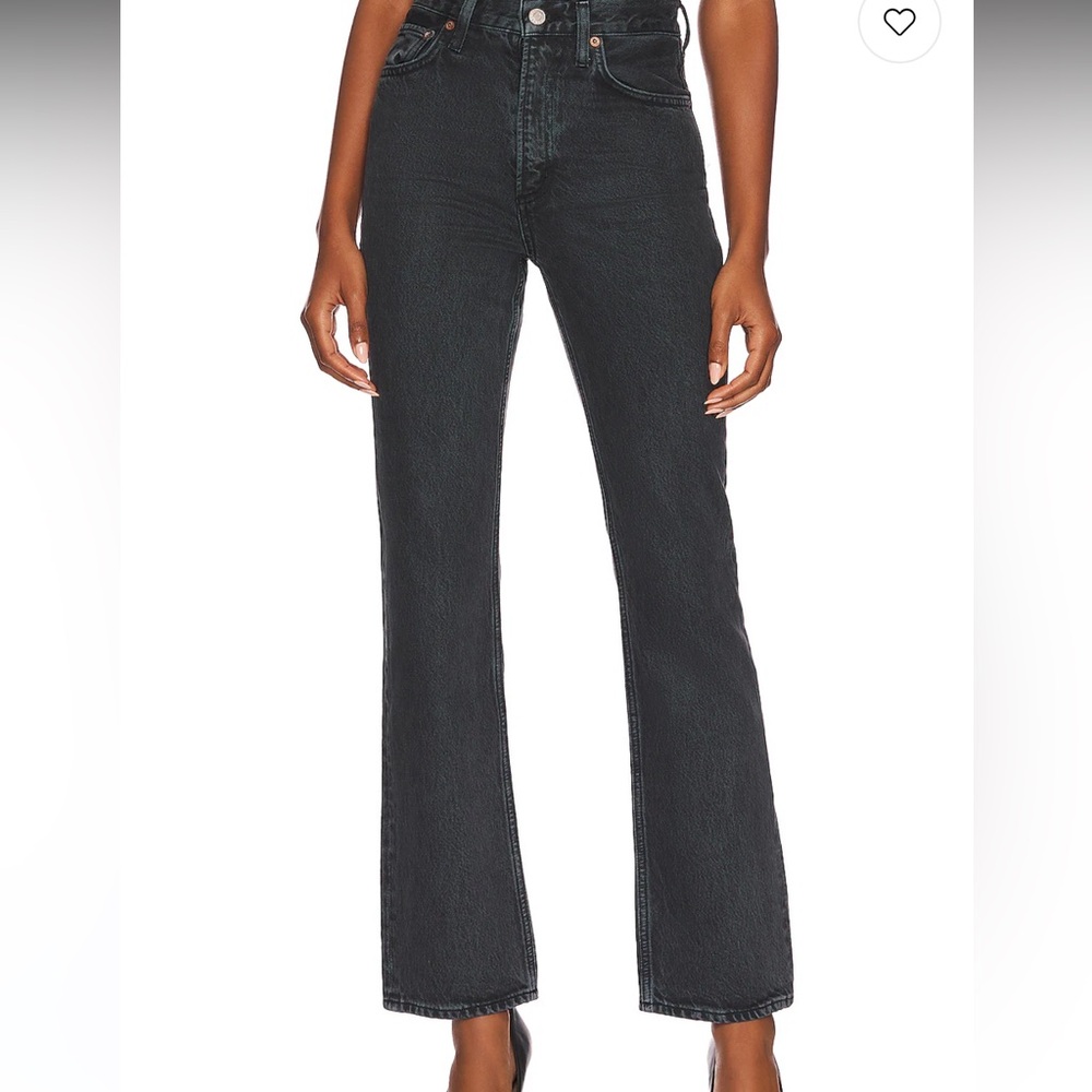 Agolde Black Straight Leg Jeans